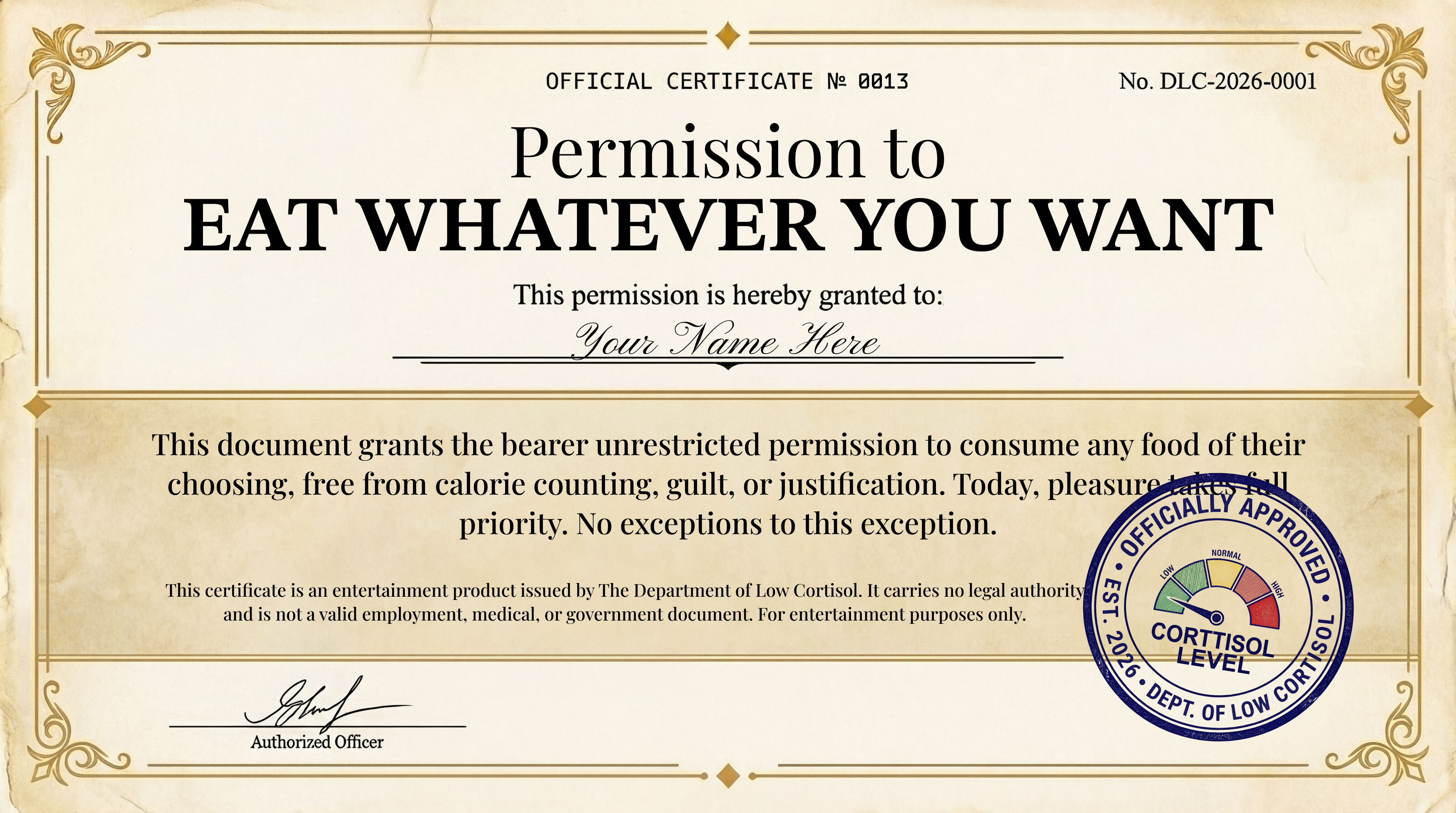 Permission to Eat Whatever You Want